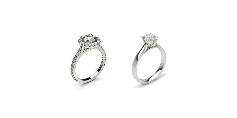Solitaire and Halo Engagement Rings